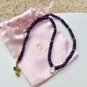 Moon Magic Authentic Moonstone & Amethyst Bead Necklace
